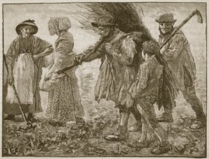 Lavoratori agricoli al tempo del Primo Parlamento della Riforma, illustrazione da Cassells Illustrated History of England da English School