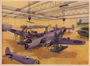 Fabbrica di aeromobili (litografia a colori)