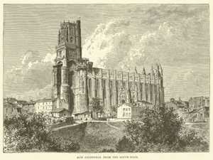 La cattedrale di Albi da sud-ovest (incisione)