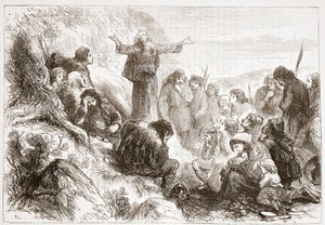 Adoratori albigesi sulle rive del Rodano, illustrazione da La storia del protestantesimo di James Aitken Wylie (1808-1890), pub. 1878 da English School