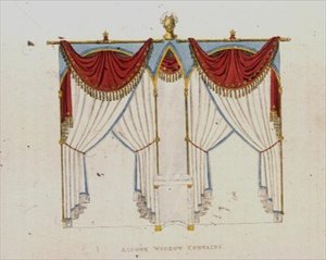 Tende per finestre ad alcova, tavola 141 da Repository of Arts di Ackermann, pubblicato nel 1824 da English School