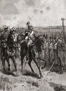 Alessandro II di Russia che rivede il suo esercito a Sebastopoli durante la Guerra di Crimea da English School