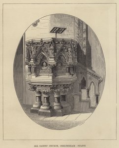 Chiesa di Tutti i Santi, Cheltenham, Pulpito (incisione) da English School