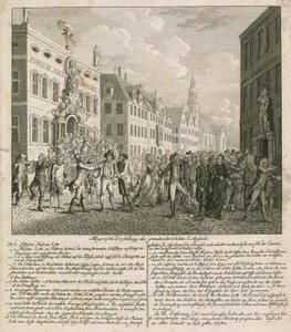 Rappresentazione allegorica della grande illusione della lotteria da English School