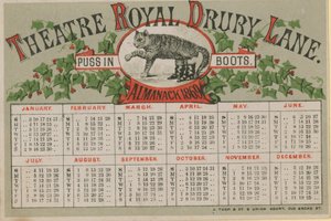 Almanacco del 1869, emesso dal Theatre Royal Drury Lane da English School