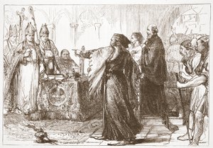 Alterco tra Giovanni di Gaunt e il vescovo di Londra, illustrazione da La storia del protestantesimo di James Aitken Wylie (1808-1890), pub. 1878