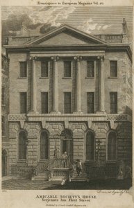 Casa della Società Amichevole, Serjeants Inn, Fleet Street, Londra da English School