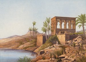 Un tempio egizio, vicino al fiume Nilo, Philae da English School
