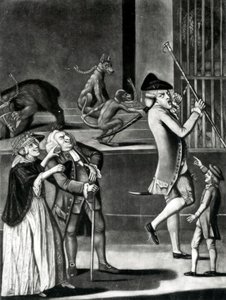 Una Mostra di Bestie Selvagge o il Maccherone in difficoltà, 1774 da English School