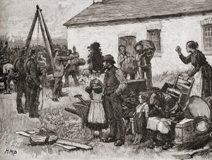 Una famiglia irlandese viene sfrattata dalla loro casa per mancato pagamento dell