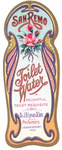 Etichetta di profumo art nouveau per "san remo toilet water", c.1900 da English School