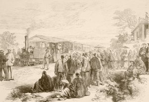 Una prima ferrovia cinese c.1880 (litografia) da English School