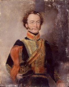 Un ufficiale non identificato, Reggimento di Artiglieria a Cavallo di Bombay, c.1840 da English School