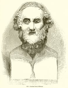 Antico busto di Omero da English School
