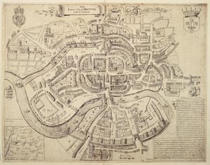 Antica Mappa della Città di Bristol e dei suoi Sobborgi, stampata, colorata e venduta da Robert Walton da English School