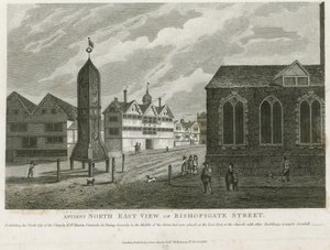 Antica vista nord-est di Bishopsgate Street