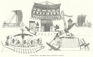 Navi antiche, fac-simile da un dipinto egiziano (incisione)