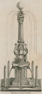 Antico quadrante solare e fontana, eretti nel 1656 a Leadenhall Corner, Londra da English School