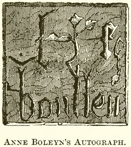 Autografo di Anna Bolena da English School