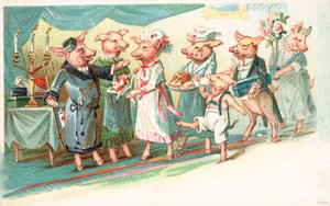 Maiali antropomorfi accolti all