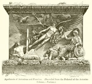 Apoteosi di Antonino e Faustina (Bassorilievo dal piedistallo della Colonna Antonina.--Vaticano) da English School