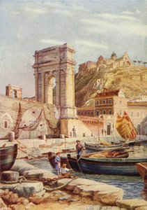 Arco di Traiano e porto di Ancona, Italia da English School