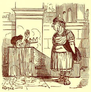 Archimede che fa un bagno caldo, illustrazione da La Storia Comica di Roma di Gilbert Abbott a Beckett, pubblicata c.1850