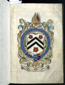 Archivio 3693 fol.1 Stemma da un libro di beneficenza del New College, Oxford da English School