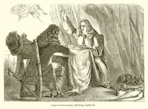 Argyll che protesta con il re Carlo II da English School