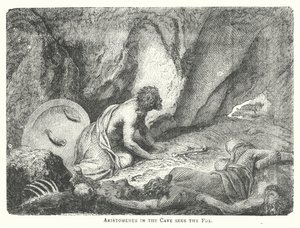 Aristomene nella grotta vede la volpe (incisione)