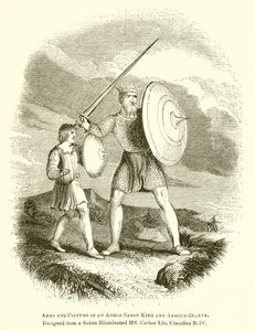Armi e costume di un re anglosassone e portatore di armature da English School