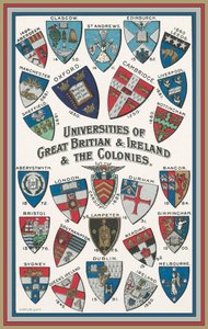 Stemma delle università della Gran Bretagna e Irlanda e delle Colonie (litografia a colori) da English School