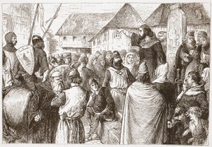 Arnoldo da Brescia predica, illustrazione da La storia del protestantesimo di James Aitken Wylie (1808-1890), pub. 1878 da English School