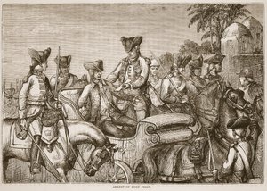 Arresto di Lord Pigot, illustrazione da Cassells Illustrated History of India di James Grant, pub. 1879 da English School
