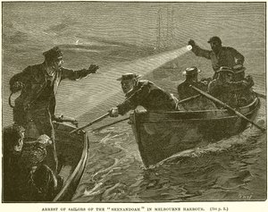 Arresto dei marinai della Shenandoah nel porto di Melbourne da English School