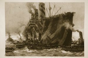 Arrivo in Francia del trasporto americano Leviathan, l