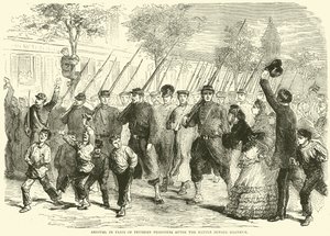 Arrivo a Parigi dei prigionieri prussiani dopo la battaglia davanti a Bagneux, ottobre 1870 da English School