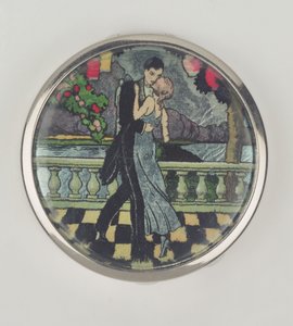 Art Deco Dancers Powder Compact, realizzato da Stratnoid, 1920-30