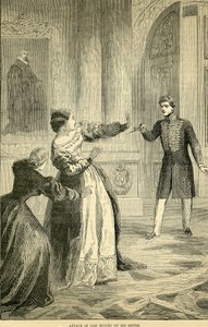 Attacco di Don Miguel a sua sorella, tratto da Cassells Illustrated History of England, 1857-1858 da English School