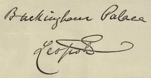 Autografo del Duca di Albany