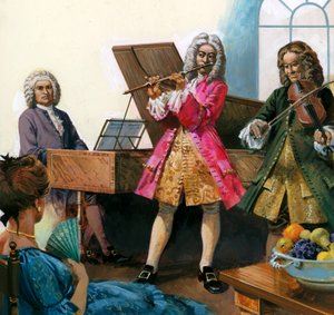 Bach suona musica con i membri della sua famiglia da English School