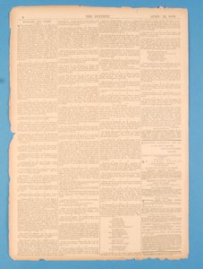 Retro di The Referee, n.35. 15 aprile 1878 da English School