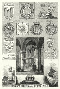Stemmi, motti ecc. dei Principi di Galles (incisione) da English School