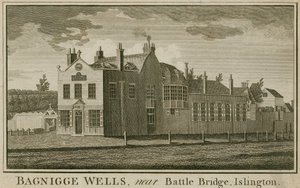 Bagnigge Wells, vicino a Battle Bridge, Islington, Londra da English School