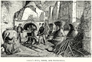 Forno, pane e mulini del fornaio (incisione) da English School