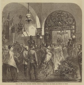 Ballo ai Terreni della Royal Artillery, Finsbury, Ricevimento del Principe e della Principessa del Galles (incisione) da English School