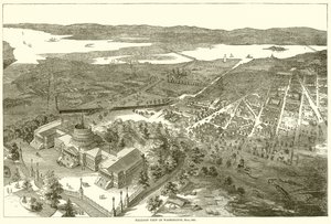 Vista aerea di Washington, maggio 1861 da English School