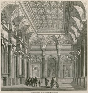 Sala dei banchetti della Clothworkers Company, Mincing Lane, Londra da English School