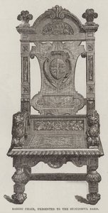 Sedia Bardica, presentata al Bardo Vincitore (incisione) da English School