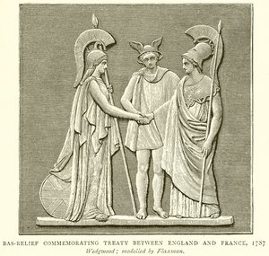 Bassorilievo commemorativo del trattato tra Inghilterra e Francia, 1787 da English School